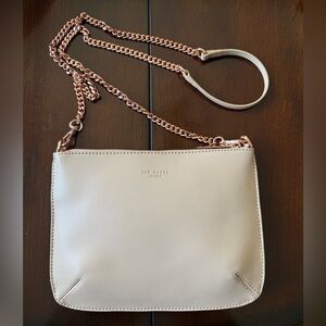 Ted Baker Beige / Nude Pink Crossbody Bag with Rose Gold Chain Strap
